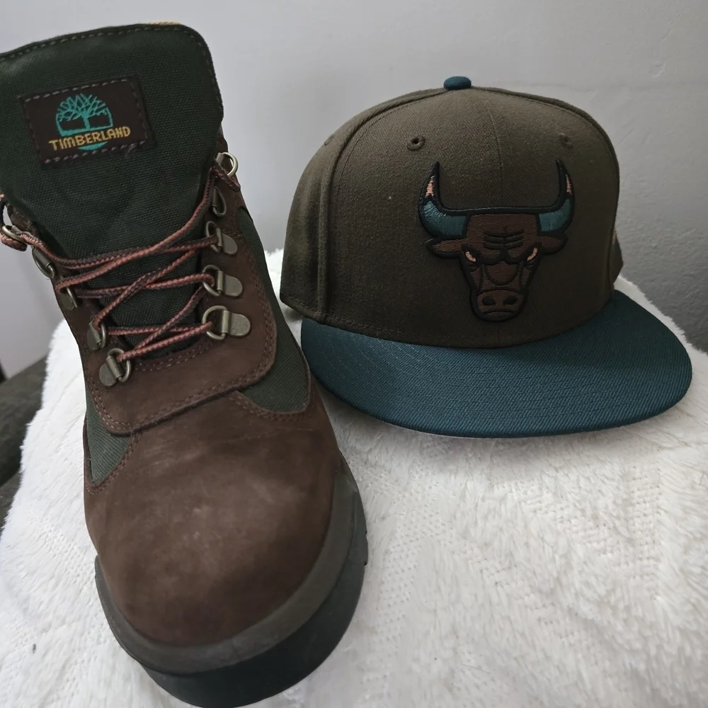 Timberland Men's Brown and Green Hiking Boots